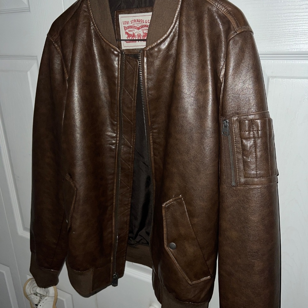 Levi Leather Bomber Jacket - image 5